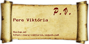 Pere Viktória névjegykártya