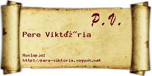 Pere Viktória névjegykártya